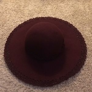 BCBG MAXAZRIA burgundy wool hat
